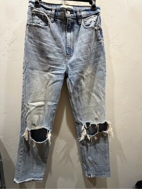 Abercrombie & Fitch Light Blue Distressed Boyfriend Jeans